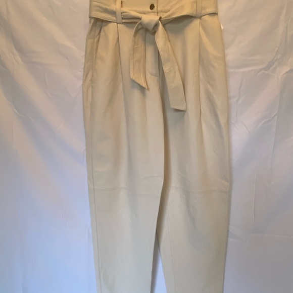 Zara Women 100% Leather High Waist Pleated Slouchy Pants - Picture 9 of 13